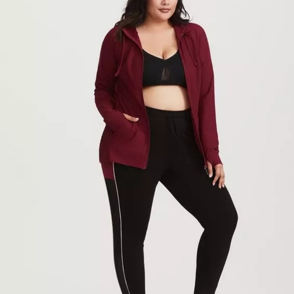 Torrid Burgundy Waffle Knit Active Jacket Size 3xl - Picture 1 of 8